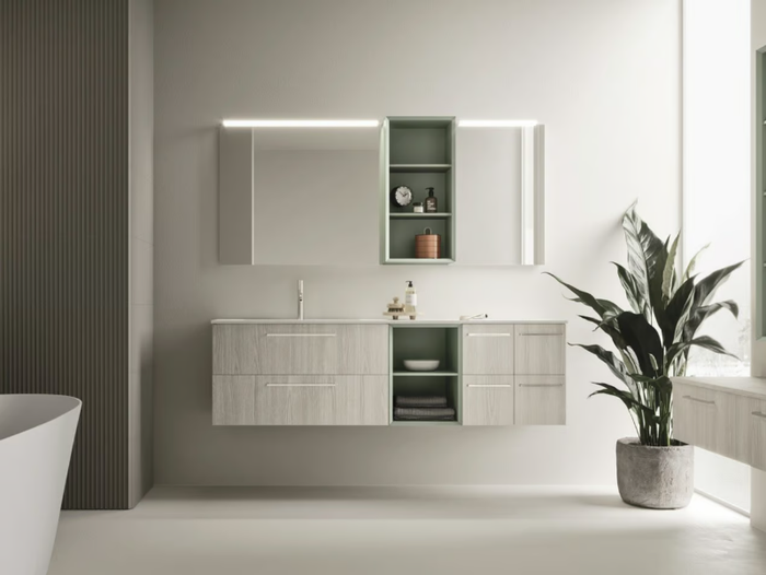 HO.ME PLUS 02 - Single wall-mounted vanity unit with drawers _ Arbi Arredobagno